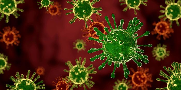 Virus background of Coronavirus 2019-ncov Covid-19 outbreaking, 3d illustration