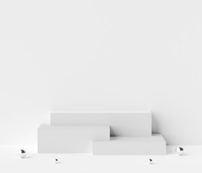 Scene of minimal geometric shape podium for product advertisement, 3d rendering