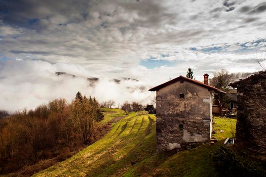 View of Rural house in the Slovenian countryside