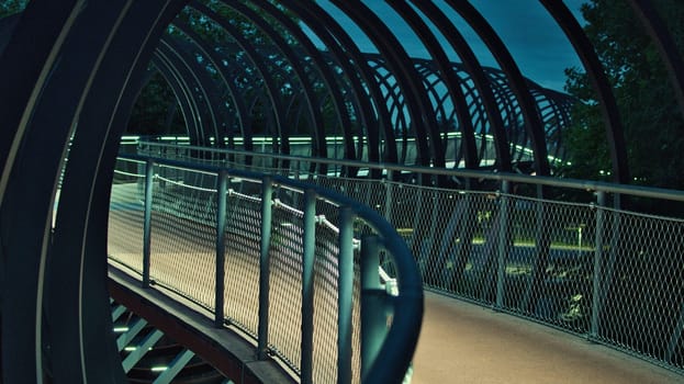 Slinky springs to fame bridge at the Kaisergarten in Oberhausen, Germany