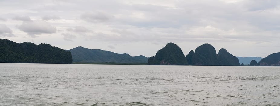 Panoramic view of Pang Nga Bay, Thailand, Asia