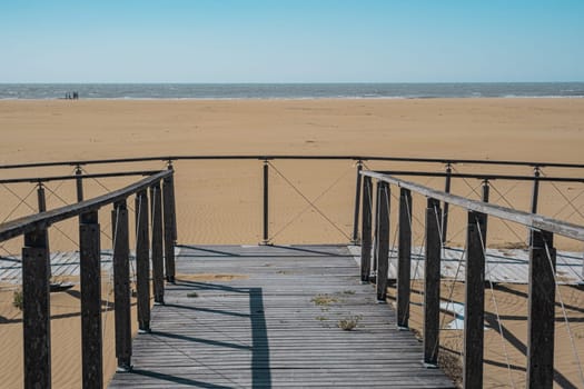 Deserted beach ready for summer vacation. European travel. Italy.