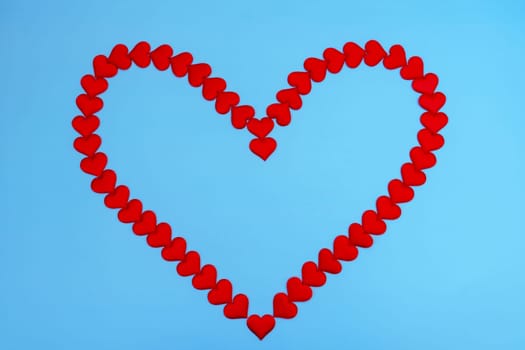 Heart love. Red heart shape from small hearts. Valentine's day lovers