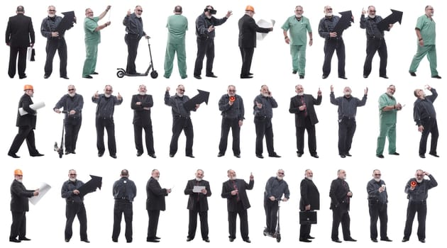 set of images of a man in full growth. displays many concepts