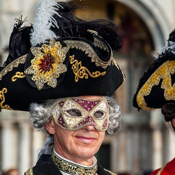 VENICE, ITALY - Febrary 5 2018: The masks of the Venice carnival 2018