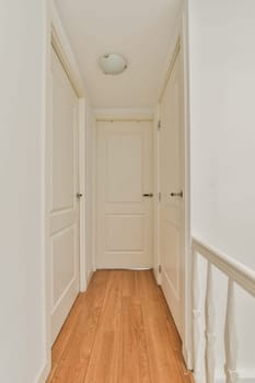 an empty room with white walls and wood flooring on the right side of the room, there is a door to the left