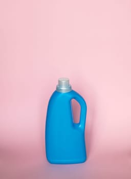 White plastic bottle for liquid laundry detergent or cleaning agent or bleach or fabric softener.With clipping path