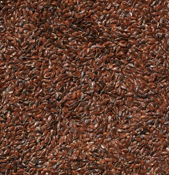 Flax seeds background. flaxseed or linseed agricultural background. Healthy food. A source of valuable vegetable oil. flax crop top view. Preparation of seeds for sowing.
