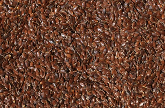 Flax seeds background. flaxseed or linseed agricultural background. Healthy food. A source of valuable vegetable oil. flax crop top view. Preparation of seeds for sowing.