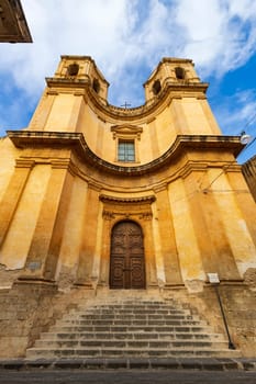 Sicilian Baroque Style Church San Girolamo, located in Noto, Sicily, Italy