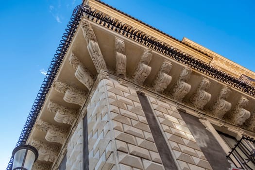 elements of baroque architecture on the building facade