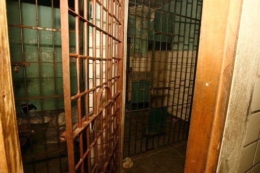 eunapolis, bahia, brazil - june 1, 2011: bars of a prison cell in a police station in the city of Eunapolis.