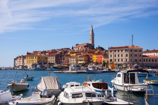 View of Rovinj little city in Istria, Croatia
