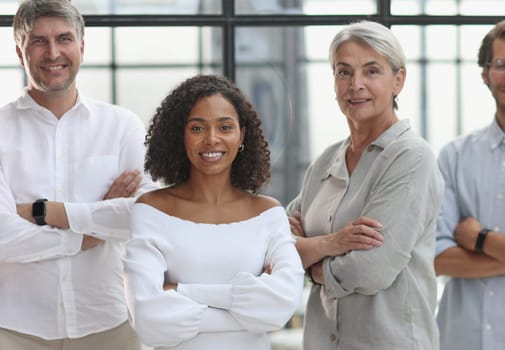 A group of young modern people in smart casual clothes