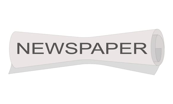 Roll of newspaper with Newspaper headline isolated on white background. Vector illustation.