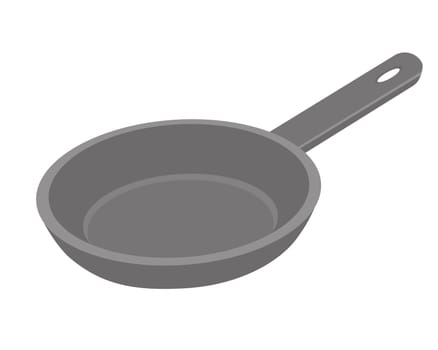 Empty frying pan isolated on white background. Vector illustration in flat style.