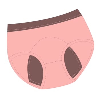 Reusable menstrual panties. Modern plastic free menstrual products. Zero waste periods. Ecological lifestyle. Vector illustration.