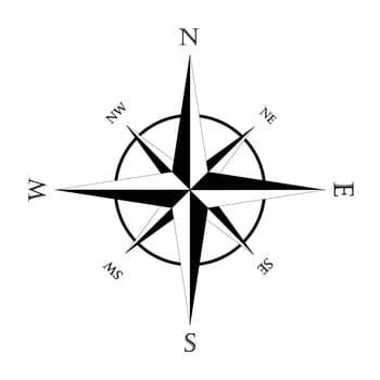 Wind rose icon. Maritime vintage compass. Vector illustration.