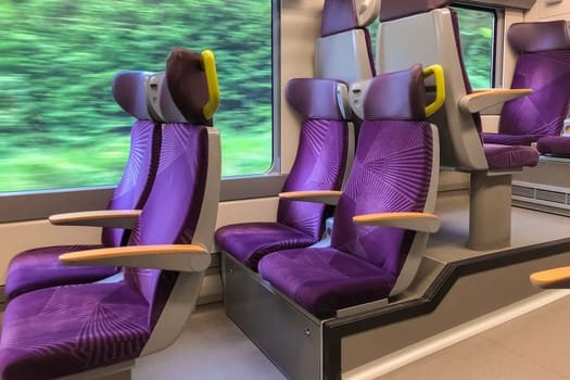 Window view of a speed train