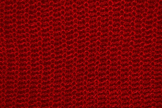 Weave Abstract Wool. Vintage Woven Texture. Macro Handmade Winter Background. Cotton Knitted Fabric. Red Fiber Thread. Nordic Warm Print. Structure Canvas Embroidery. Knitted Wool.