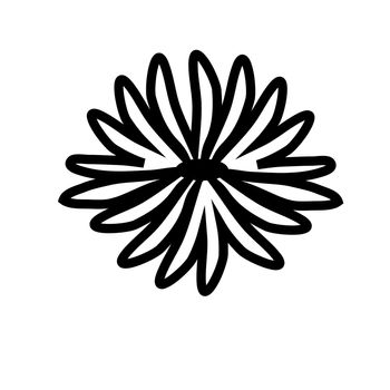 Flower icon is a fashionable and modern symbol for graphic and web design. Color black, isolated on white background.