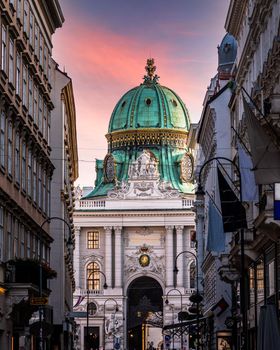 Beautiful old cathedral building in Vienna, old architecture in city of Vienna, Austria