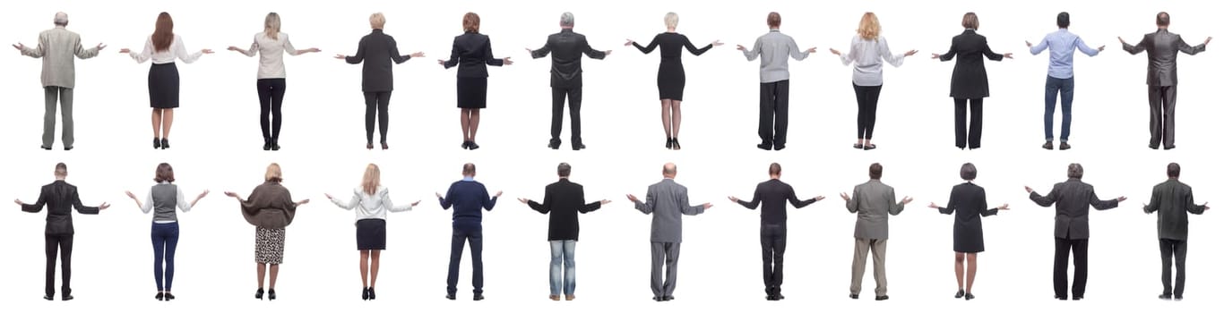 group of successful business people isolated on white background