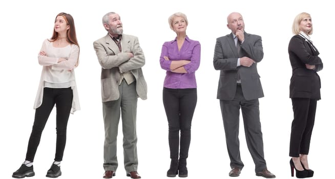 group of successful business people isolated on white background