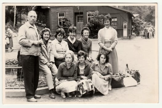 THE CZECHOSLOVAK SOCIALIST REPUBLIC - CIRCA 1970s: Vintage photo shows people on the trip.