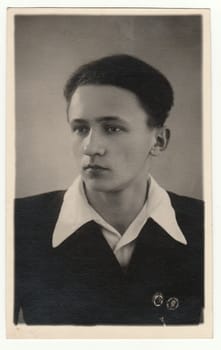 USSR - CIRCA 1960s: Vintage portrait of a young man