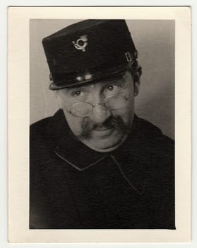 THE CZECHOSLOVAK REPUBLIC - CIRCA 1940s: Vintage photo of postman.