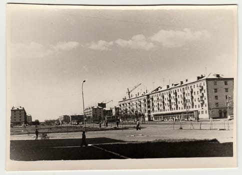 USSR - CIRCA 1980s: Vintage photo shows blocks of flats in USSR.