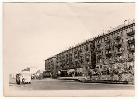 USSR - CIRCA 1970s: Vintage photo shows blocks of flats in USSR.