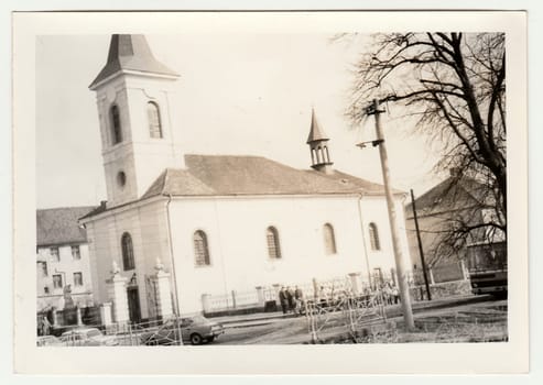 THE CZECHOSLOVAK SOCIALIST REPUBLIC - CIRCA 1980s: Retro photo shows christian church.