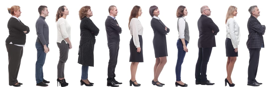 group of successful business people isolated on white background