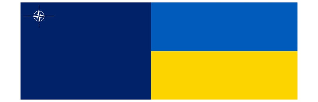 Combined two flags into one. The flag and graphic logo of the NATO alliance and the national colors of Ukraine.