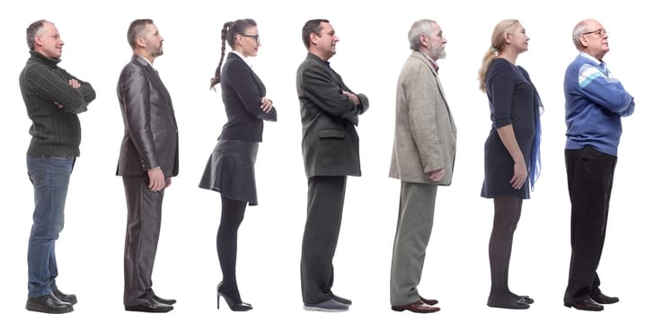 group of successful business people isolated on white background