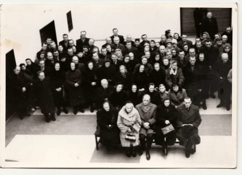 THE CZECHOSLOVAK SOCIALIST REPUBLIC - CIRCA 1970s: Vintage photo shows funeral service.