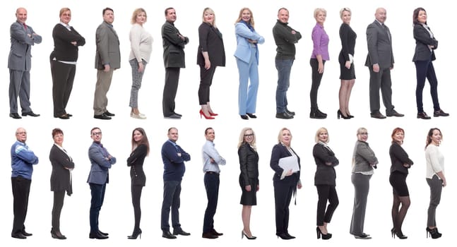 group of successful business people isolated on white background