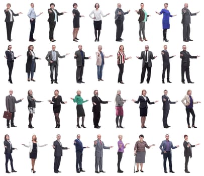 group of successful business people isolated on white background