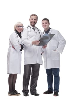 in full growth. group of qualified medical colleagues. isolated on a white background.