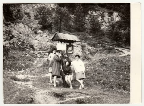 THE CZECHOSLOVAK SOCIALIST REPUBLIC - CIRCA 1960s: Vintage photo shows group of women on vacation.