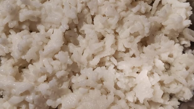 Abstract background and texture Boiled white rice texture. Traditional food asian regions