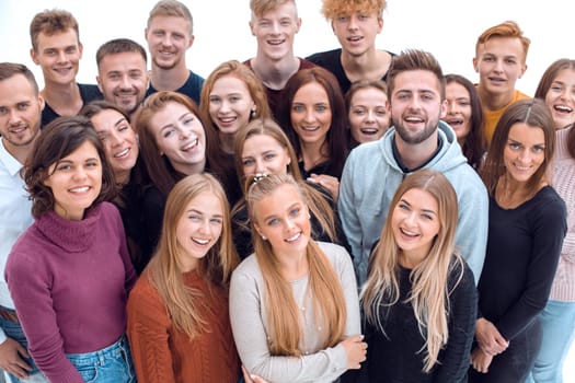close up. a large group of diverse young people standing together