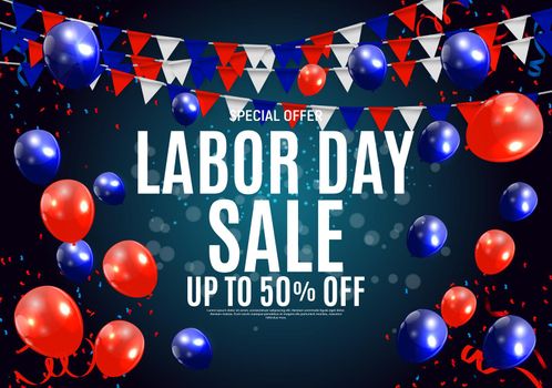 Happy USA Labor Day Sale poster background. Vector illustration EPS10