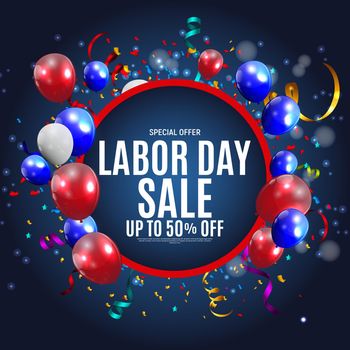 Happy USA Labor Day Sale poster background. Vector illustration EPS10