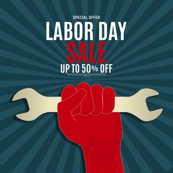 Happy USA Labor Day Sale poster background. Vector illustration EPS10