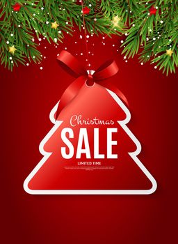 Christmas and New Year Sale Gift Voucher, Discount Coupon Template Vector Illustration EPS10