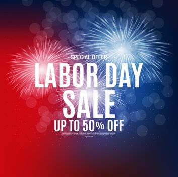 Happy USA Labor Day Sale poster background. Vector illustration EPS10