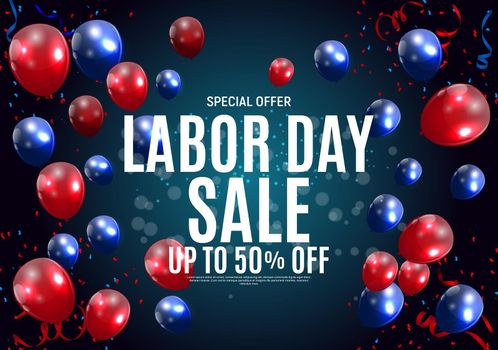 Happy USA Labor Day Sale poster background. Vector illustration EPS10